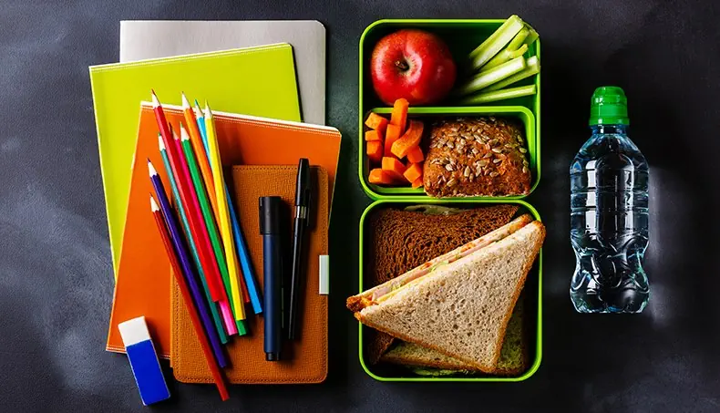 MARKER PEN, NOTEBOOK, SANDWICH, CARROT, CELERY