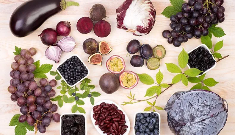 AUBERGINE, DRUIVEN, UI, VIJGEN, PASSIEVRUCHT