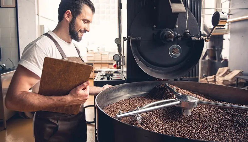 COFFEE, ELBOW, BEARD, WORKER, CLIPBOARD