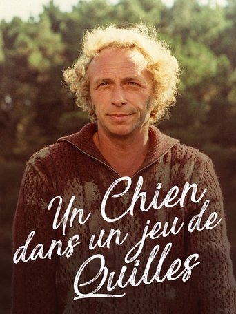 Un chien dans un jeu de quilles