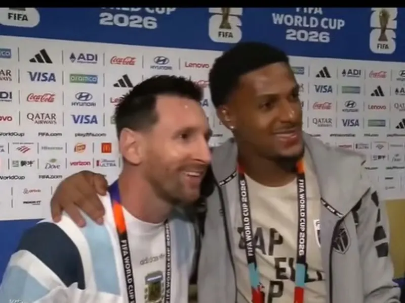 Lionel Messi World Cup interview stopped and gatecrashed by Cape Verde stars