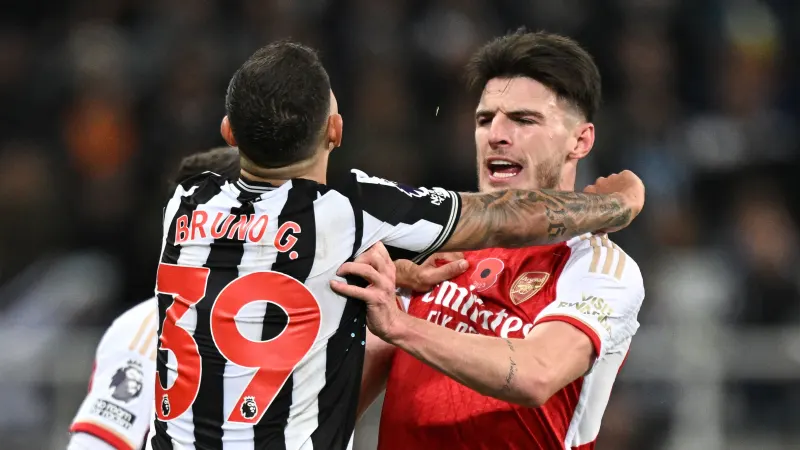 'No more fights!' - Bruno Guimaraes reveals HILARIOUS Declan Rice message as Arsenal complete £75m transfer for Newcastle midfielder